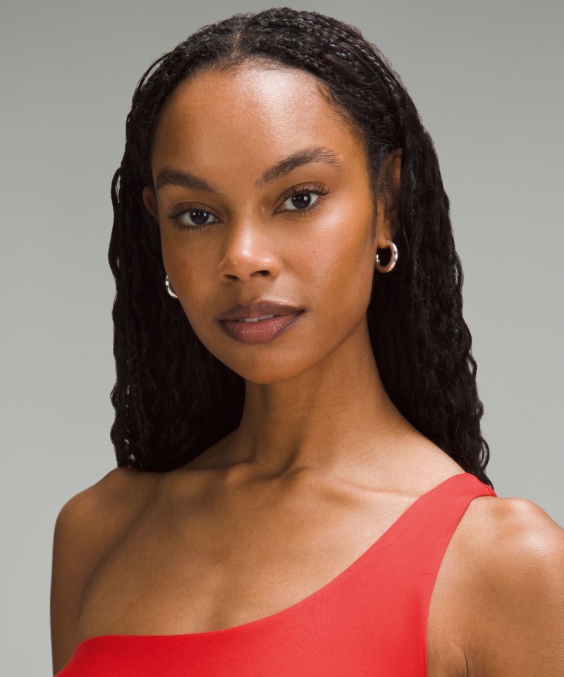 Lululemon Wundermost Ultra-Soft Nulu Asymmetrical Bodysuit Grenadine Red Online Outlet Sale