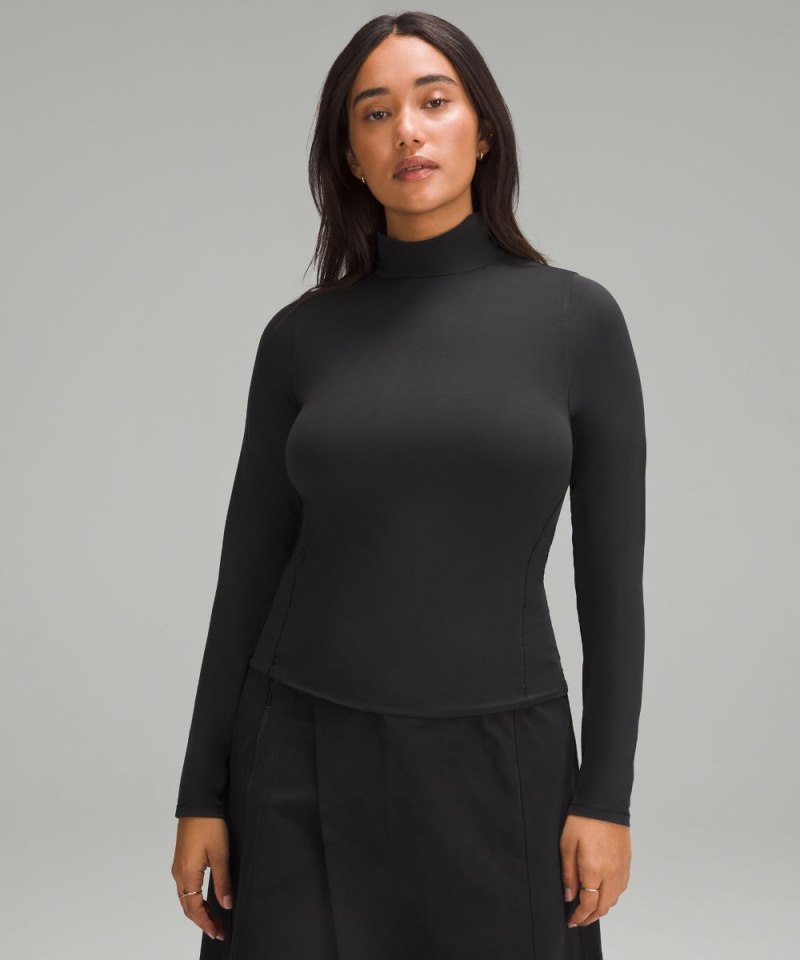 Lululemon Wundermost Ultra-Soft Nulu Long-Sleeve Turtleneck Black Online Outlet Sale