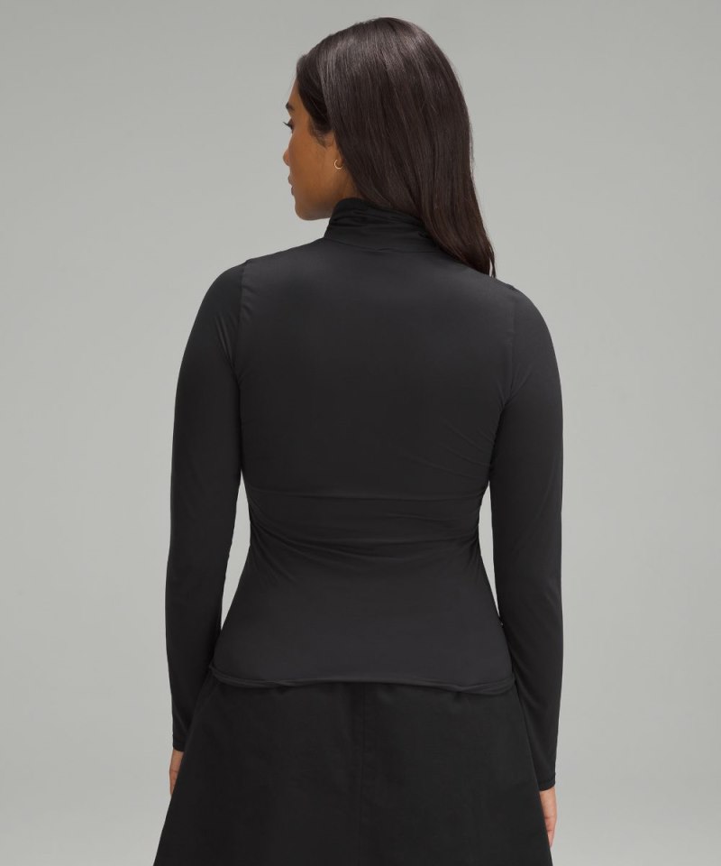 Lululemon Wundermost Ultra-Soft Nulu Long-Sleeve Turtleneck Black Online Outlet Sale