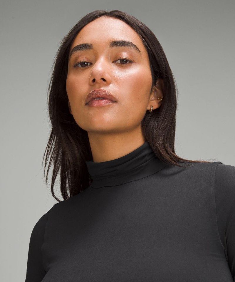 Lululemon Wundermost Ultra-Soft Nulu Long-Sleeve Turtleneck Black Online Outlet Sale