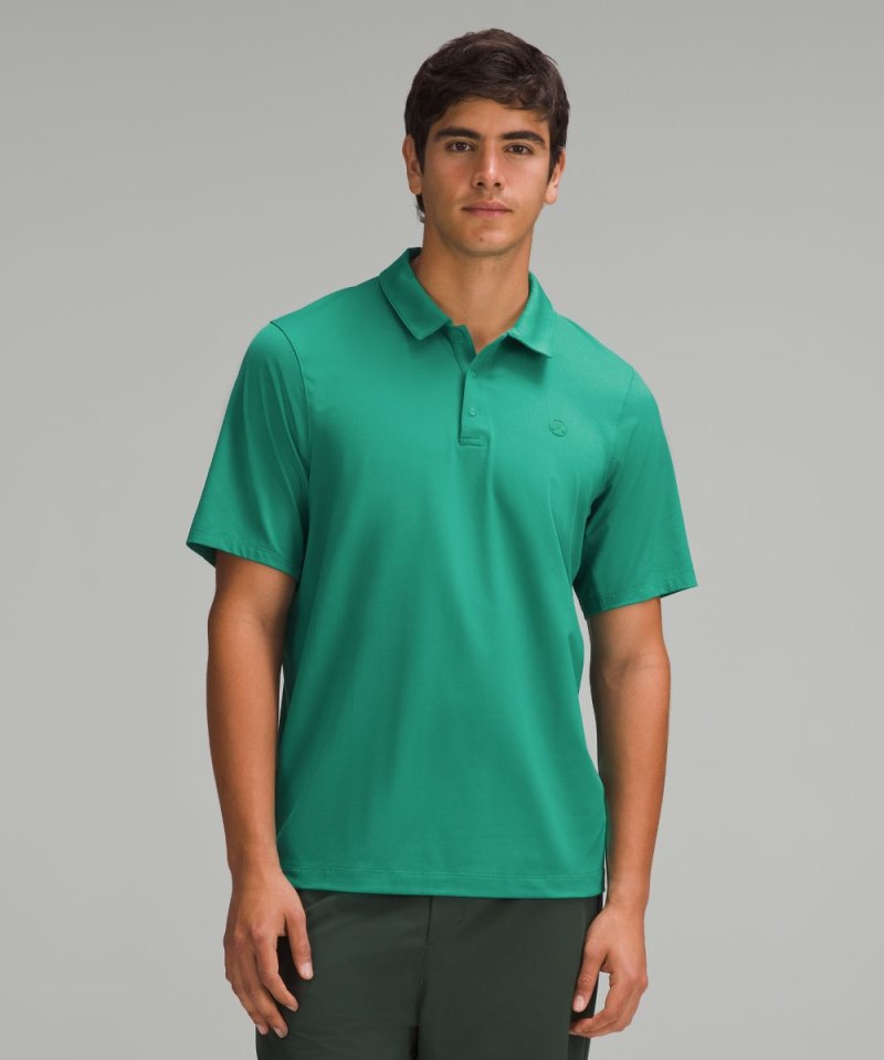 Lululemon Logo Sport Polo Short Sleeve Cascadia Green Online Outlet Sale
