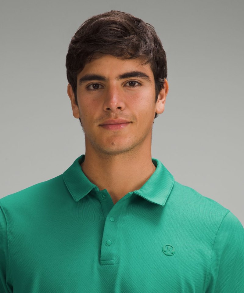 Lululemon Logo Sport Polo Short Sleeve Cascadia Green Online Outlet Sale