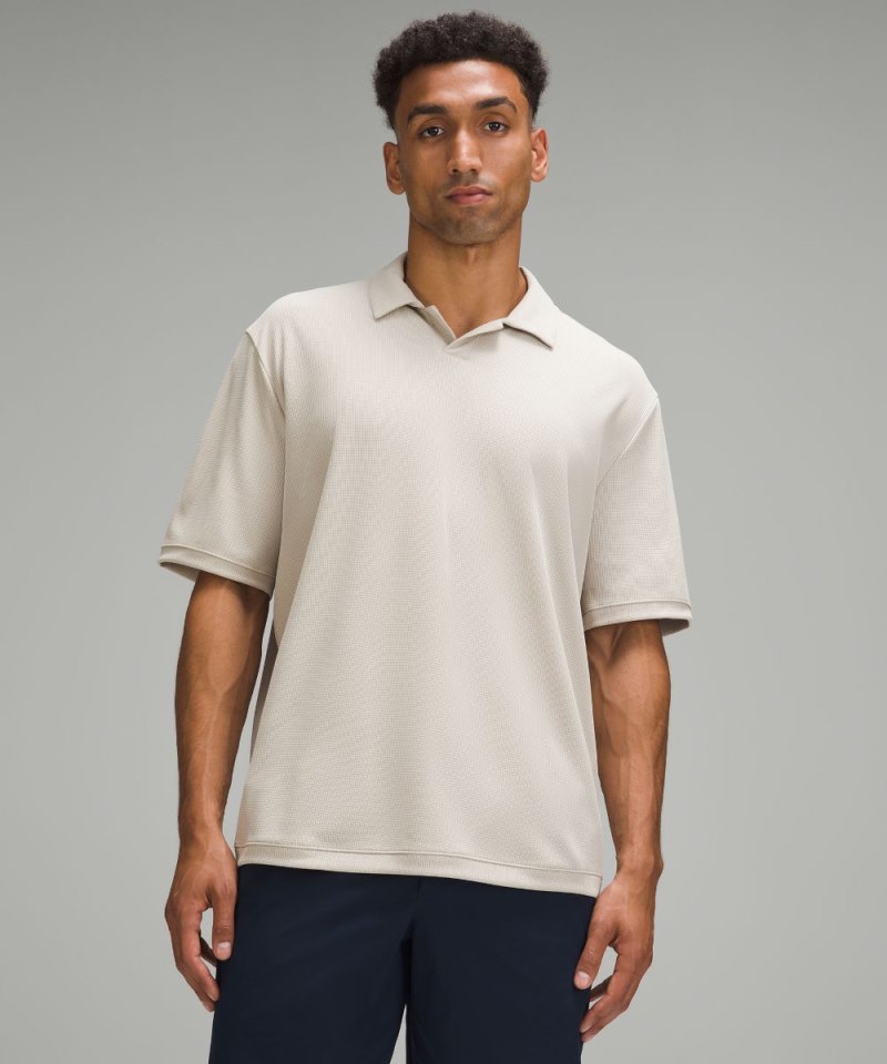 Lululemon Textured Mesh Short-Sleeve Polo Shirt Mojave Tan Online Outlet Sale
