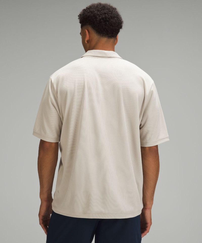 Lululemon Textured Mesh Short-Sleeve Polo Shirt Mojave Tan Online Outlet Sale