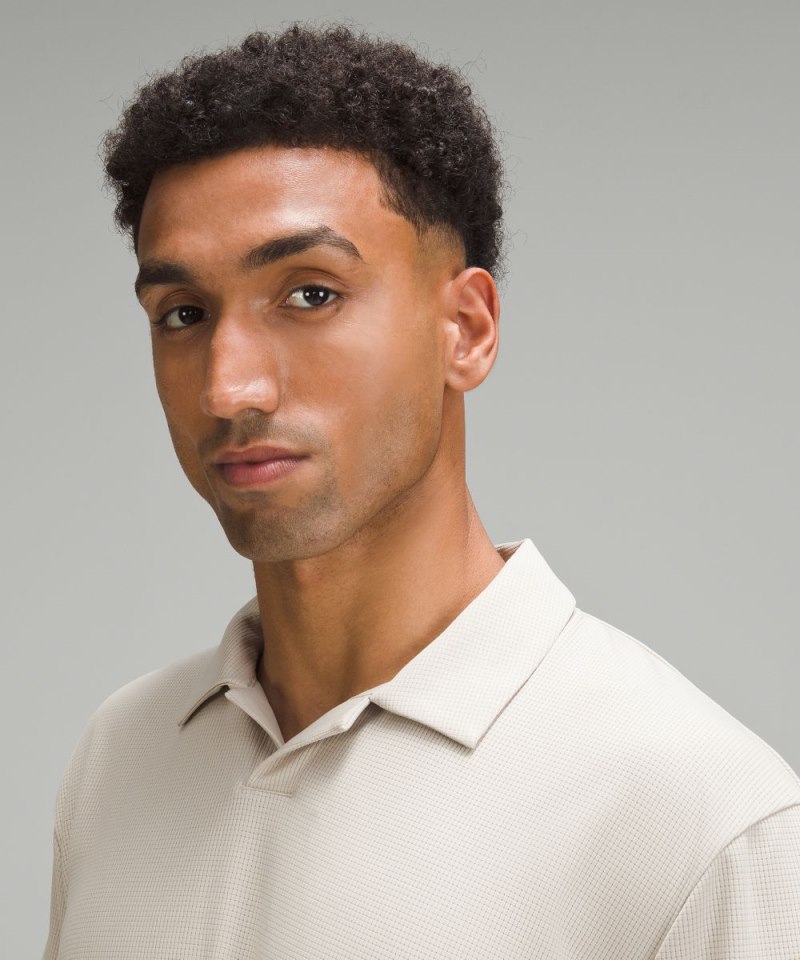 Lululemon Textured Mesh Short-Sleeve Polo Shirt Mojave Tan Online Outlet Sale