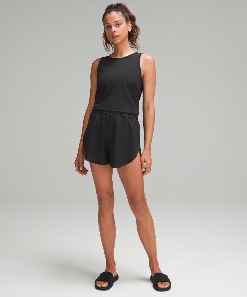 Lululemon Open-Back Running Romper 3" Black Online Outlet Sale