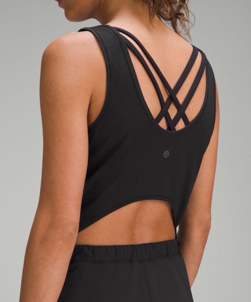 Lululemon Open-Back Running Romper 3" Black Online Outlet Sale