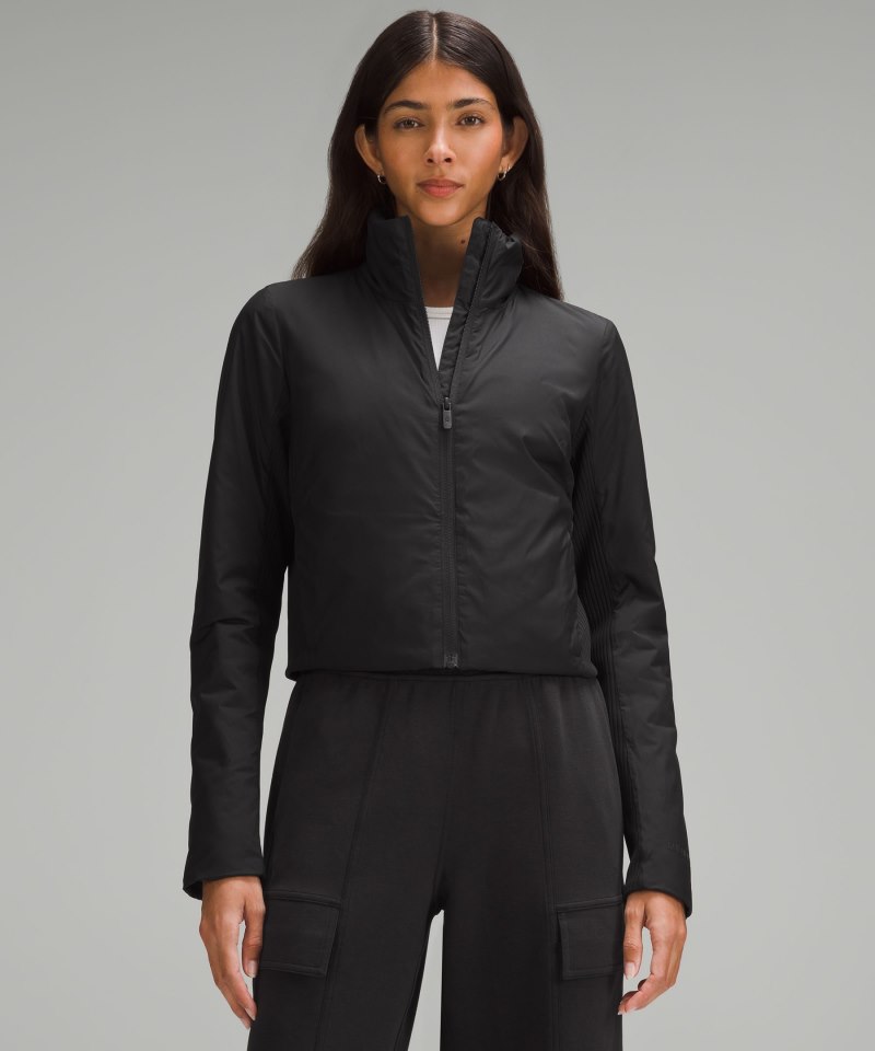 Lululemon SoftMatte™ Insulated Cropped Jacket Black Online Outlet Sale