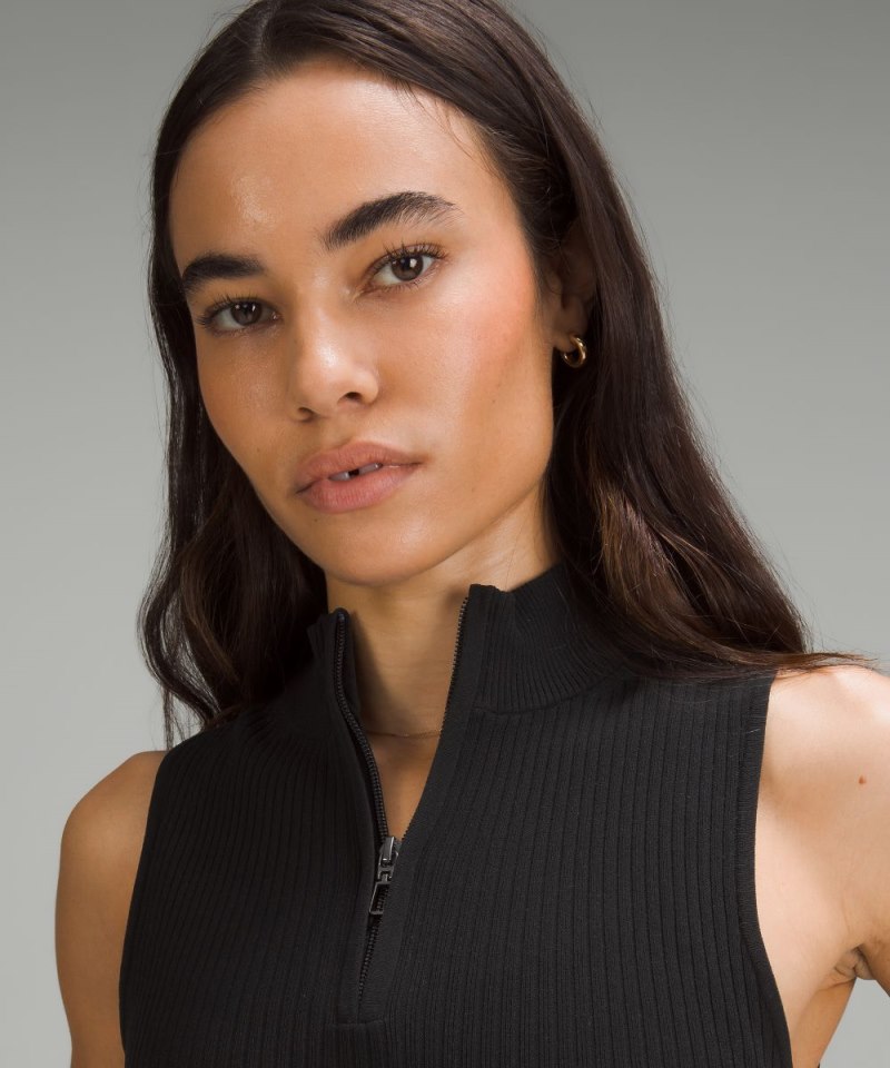 Lululemon Open Back Half-Zip Sweater Black Online Outlet Sale