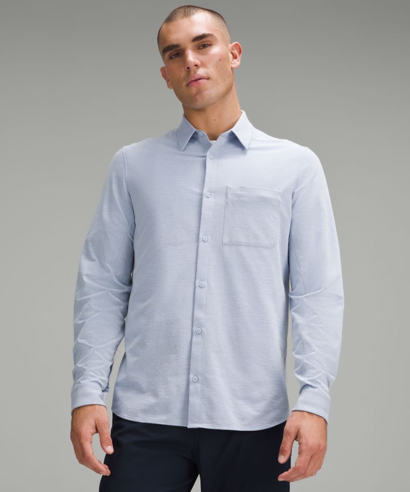 Lululemon Commission Long-Sleeve Shirt Blue Linen / White Online Outlet Sale