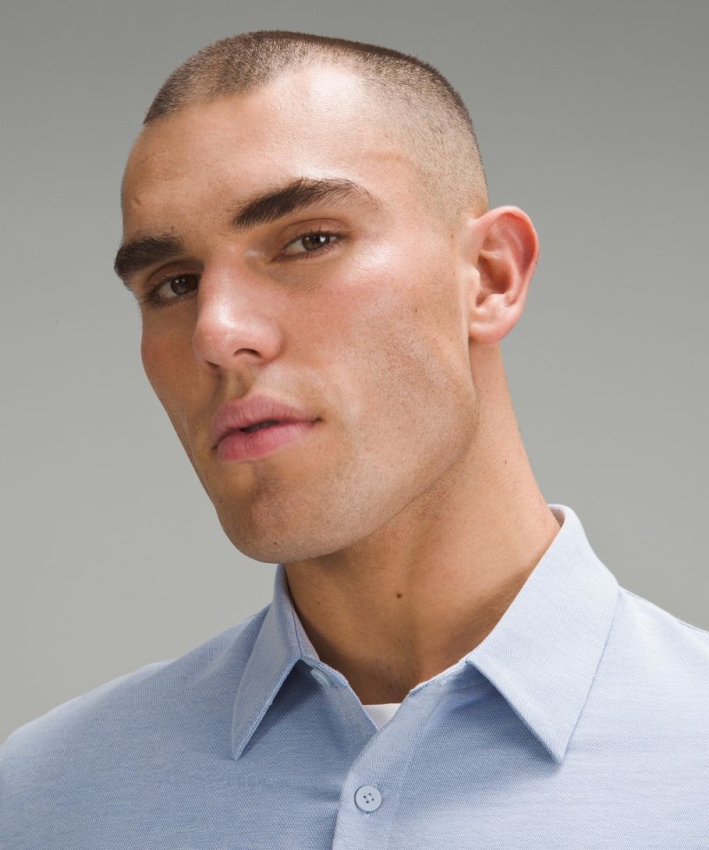 Lululemon Commission Long-Sleeve Shirt Blue Linen / White Online Outlet Sale