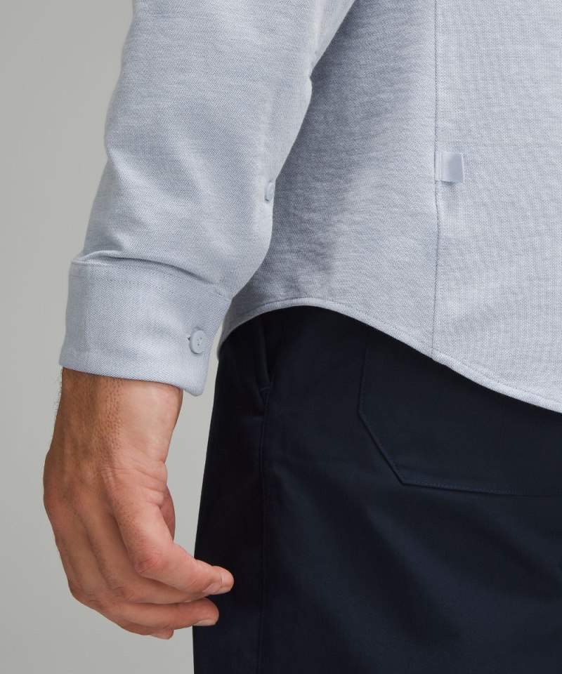 Lululemon Commission Long-Sleeve Shirt Blue Linen / White Online Outlet Sale