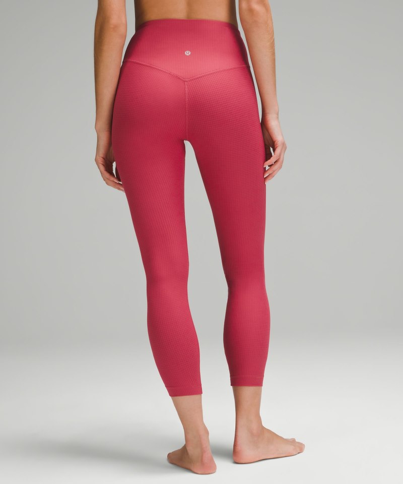 Lululemon V-Waist Yoga Tight 25" *Grid Texture Vintage Rose Online Outlet Sale