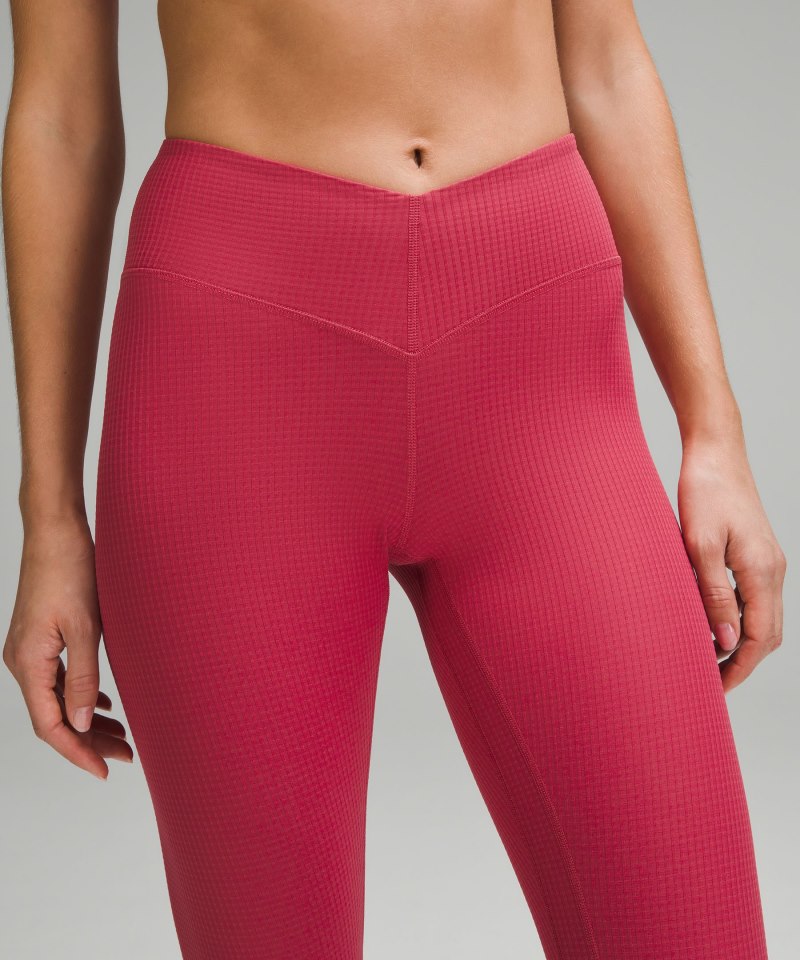 Lululemon V-Waist Yoga Tight 25" *Grid Texture Vintage Rose Online Outlet Sale