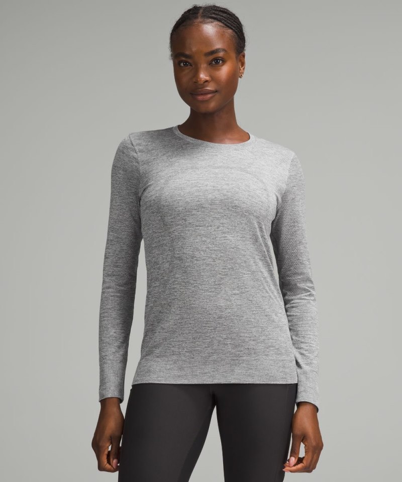 Lululemon Swiftly Relaxed Long-Sleeve Shirt Slate / White Online Outlet Sale