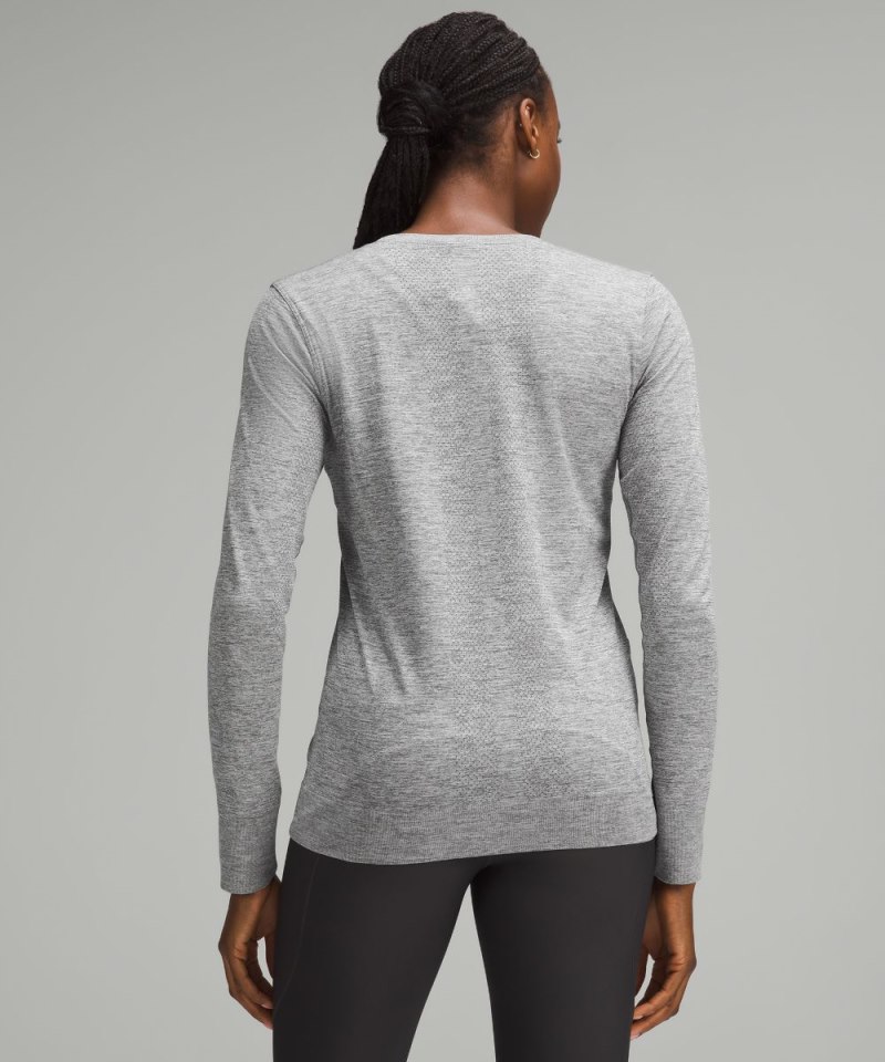 Lululemon Swiftly Relaxed Long-Sleeve Shirt Slate / White Online Outlet Sale