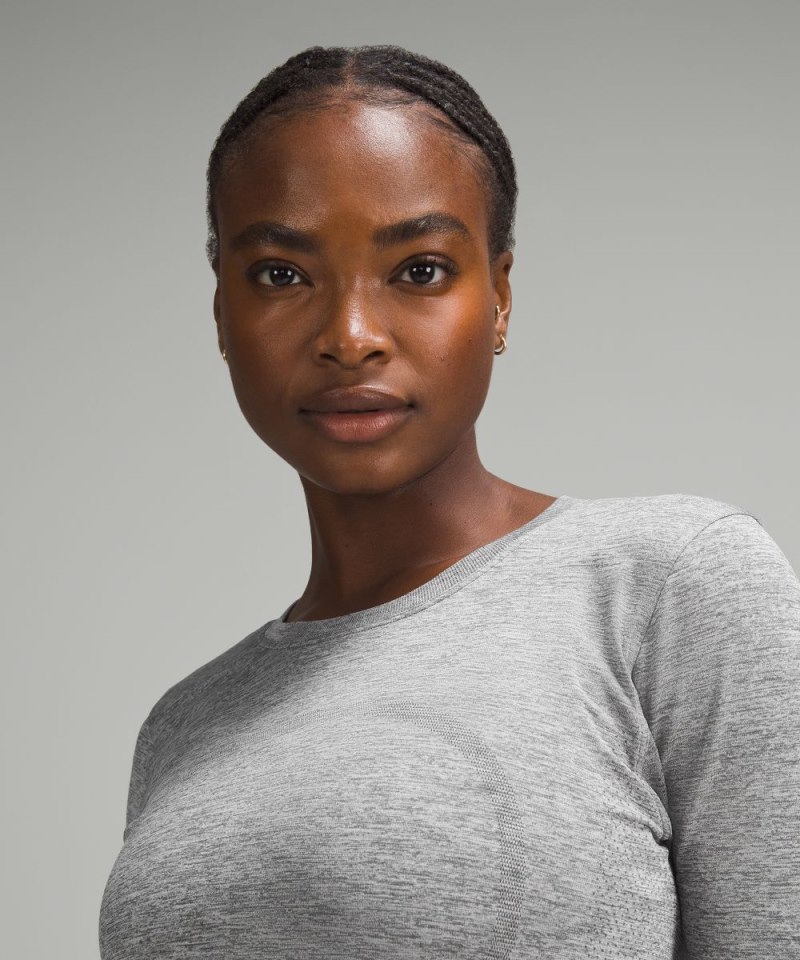 Lululemon Swiftly Relaxed Long-Sleeve Shirt Slate / White Online Outlet Sale