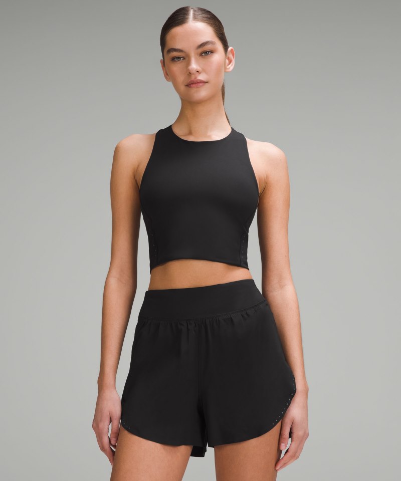 Lululemon Swift Speed Cropped Tank Top *B / C Cup Black Online Outlet Sale
