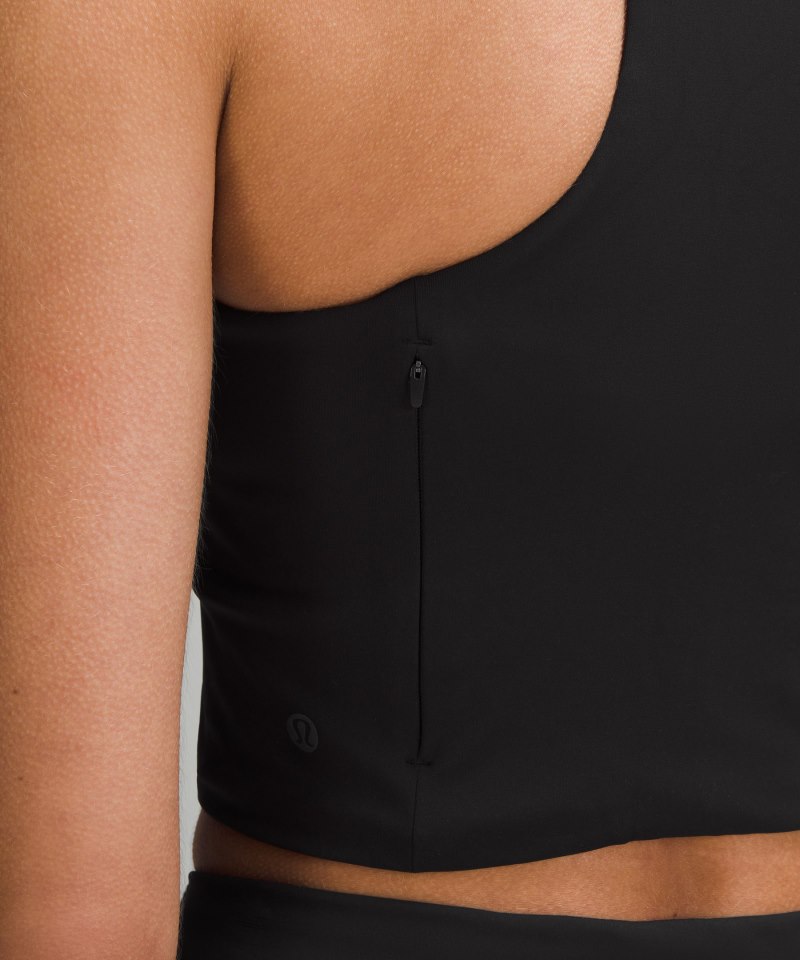 Lululemon Swift Speed Cropped Tank Top *B / C Cup Black Online Outlet Sale