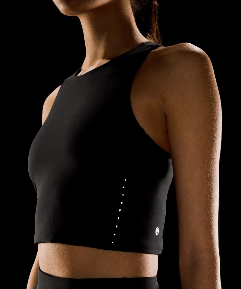 Lululemon Swift Speed Cropped Tank Top *B / C Cup Black Online Outlet Sale