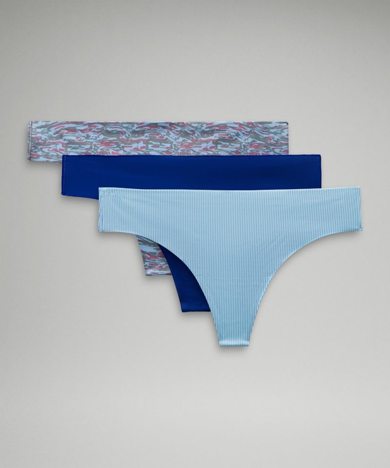 Lululemon InvisiWear Mid-Rise Thong Underwear *3 Pack Jumie Stripe Ideal Mint Sinatra Blue / Chroma Wp Sinatra Blue Cyber Violet / Larkspur Online Outlet Sale