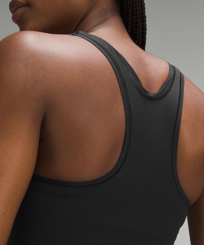Lululemon Wundermost Ultra-Soft Nulu Scoop-Neck Cropped Tank Black Online Outlet Sale