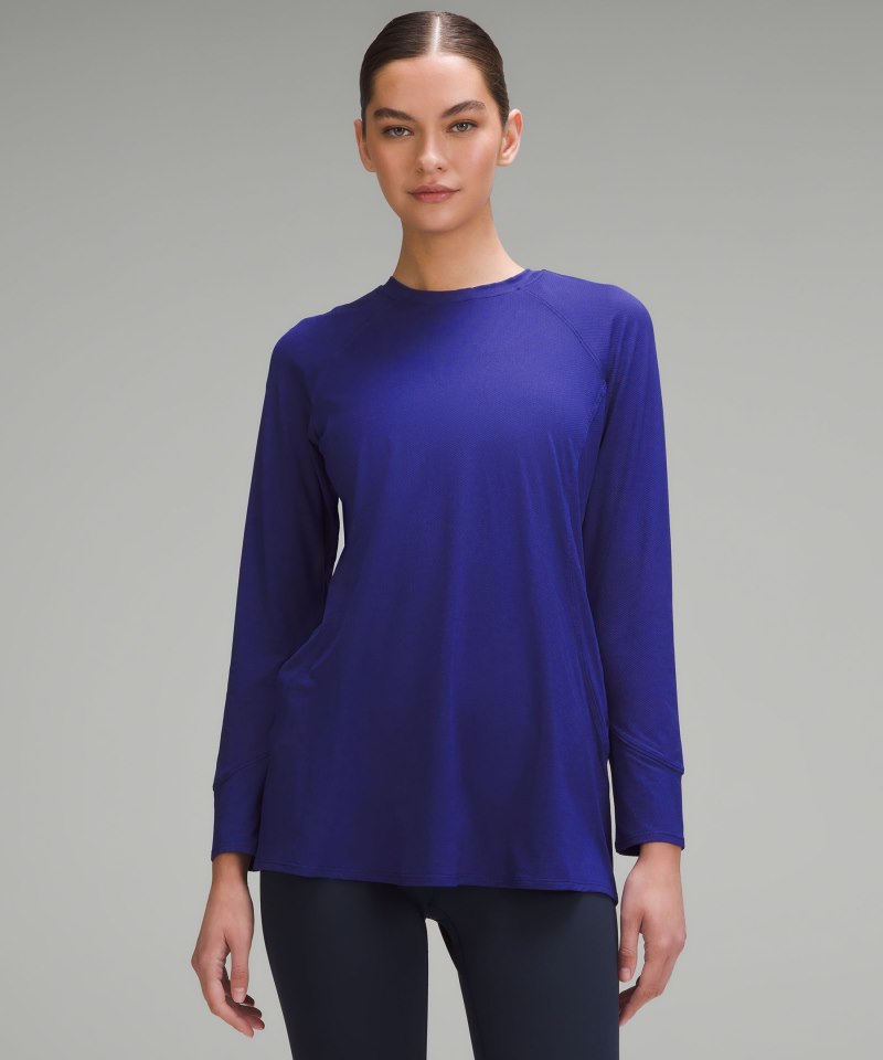Lululemon Abrasion-Resistant High-Coverage Long-Sleeve Shirt Larkspur Online Outlet Sale