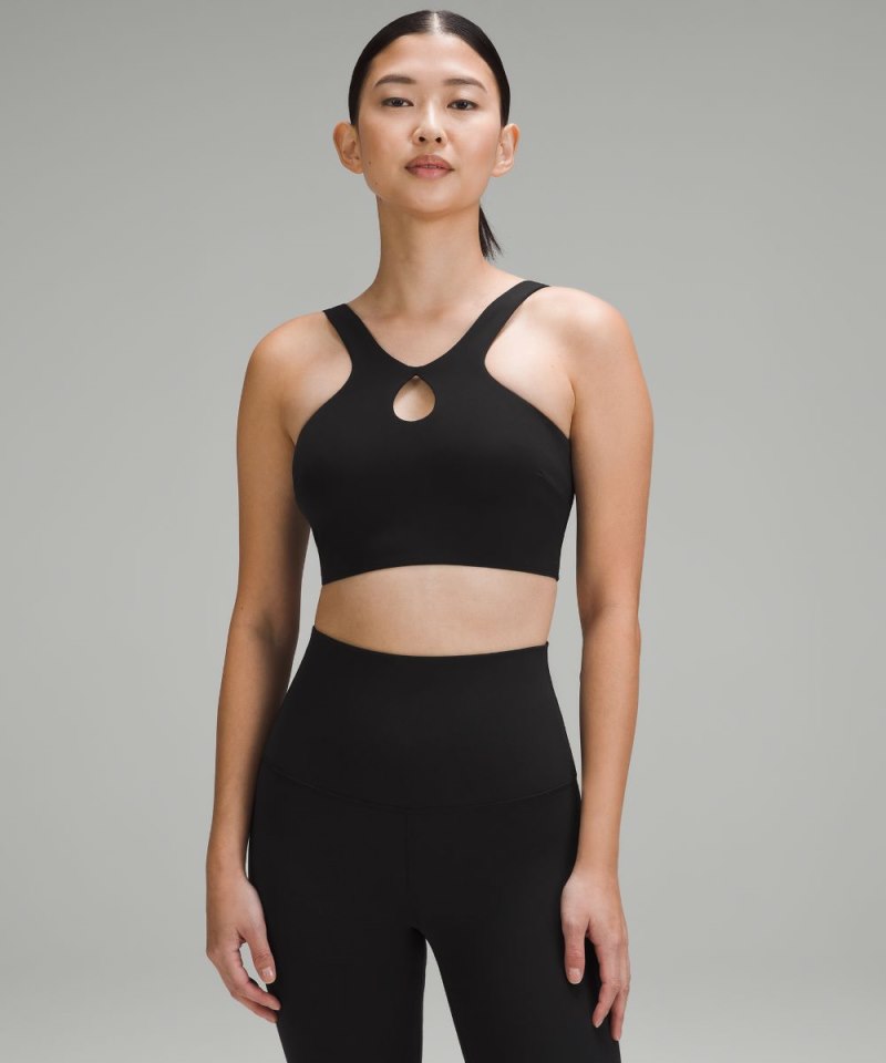 Lululemon SmoothCover Front Cut-Out Yoga Bra *Light Support, A / B Cup Black Online Outlet Sale