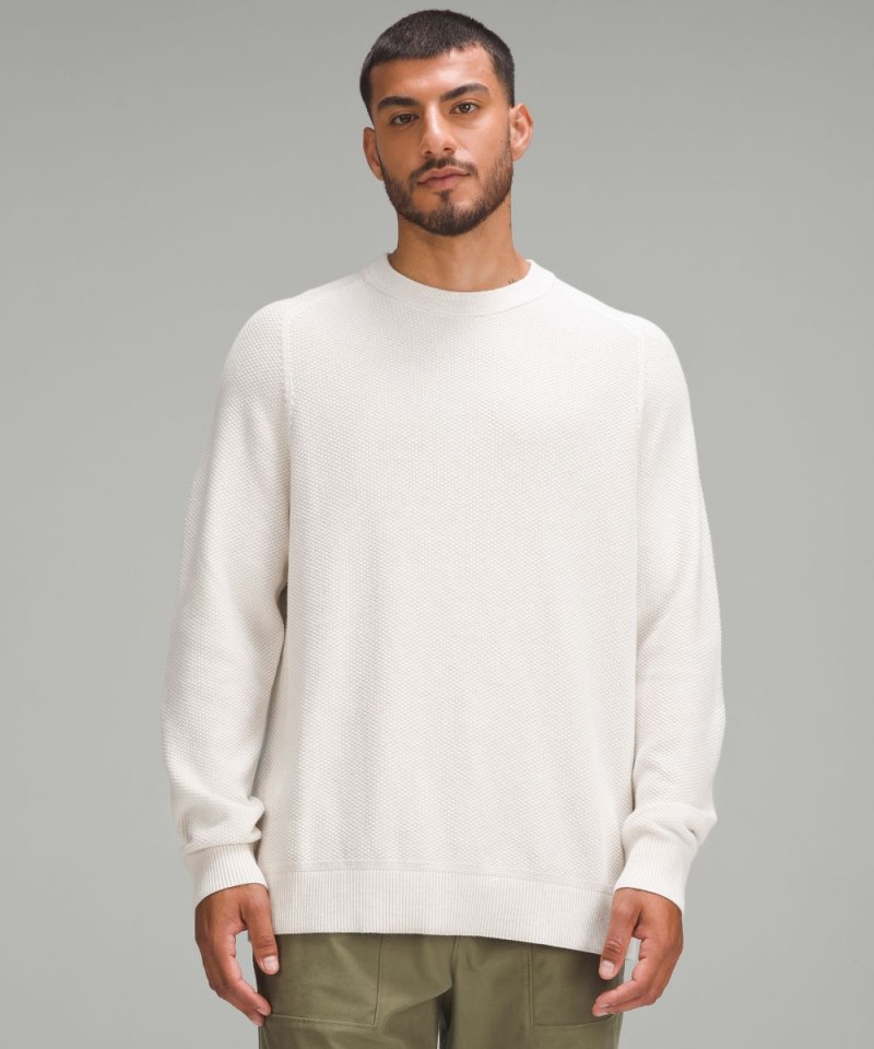 Lululemon Textured Knit Crewneck Sweater Heathered Natural Ivory Online Outlet Sale