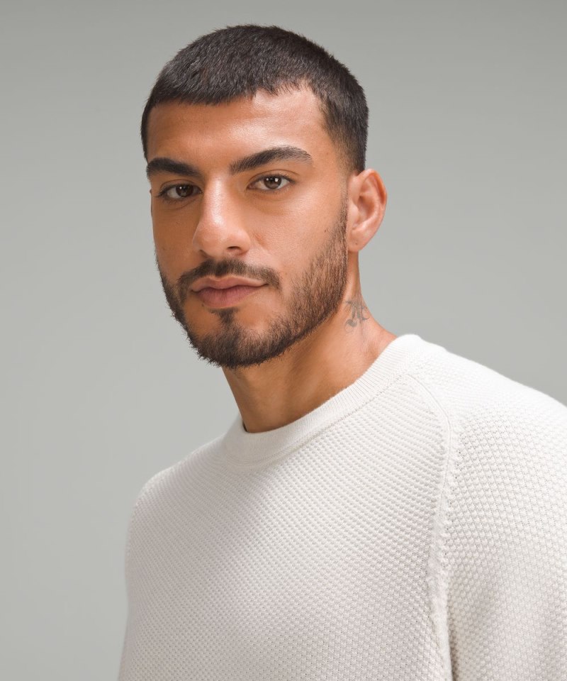 Lululemon Textured Knit Crewneck Sweater Heathered Natural Ivory Online Outlet Sale