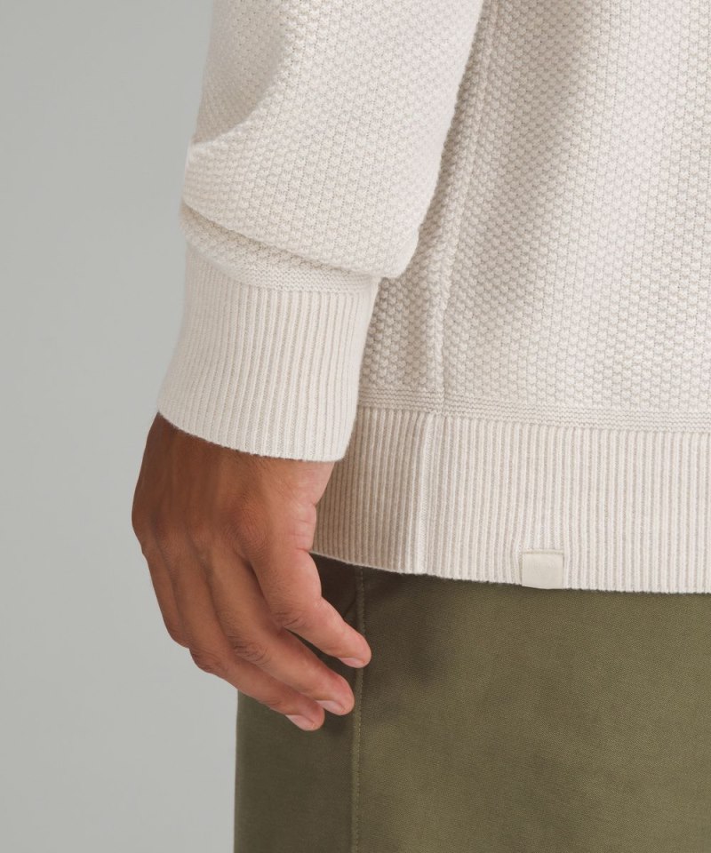 Lululemon Textured Knit Crewneck Sweater Heathered Natural Ivory Online Outlet Sale