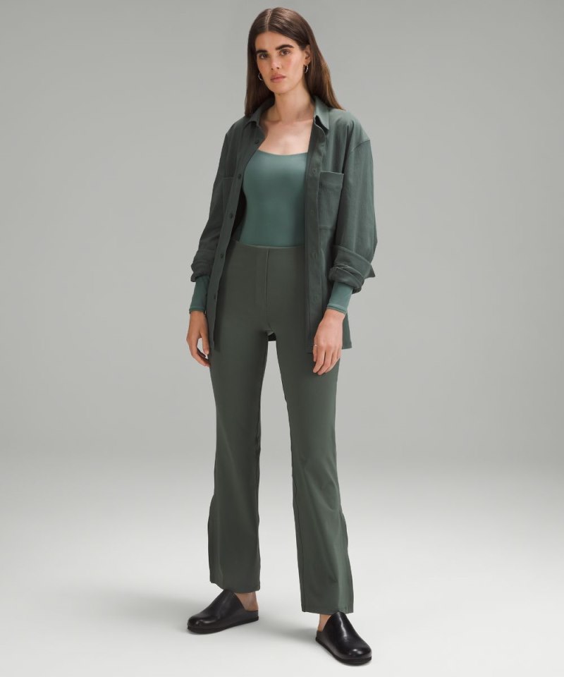 Lululemon Wundermost Ultra-Soft Nulu Square-Neck Long-Sleeve Bodysuit Medium Forest Online Outlet Sale