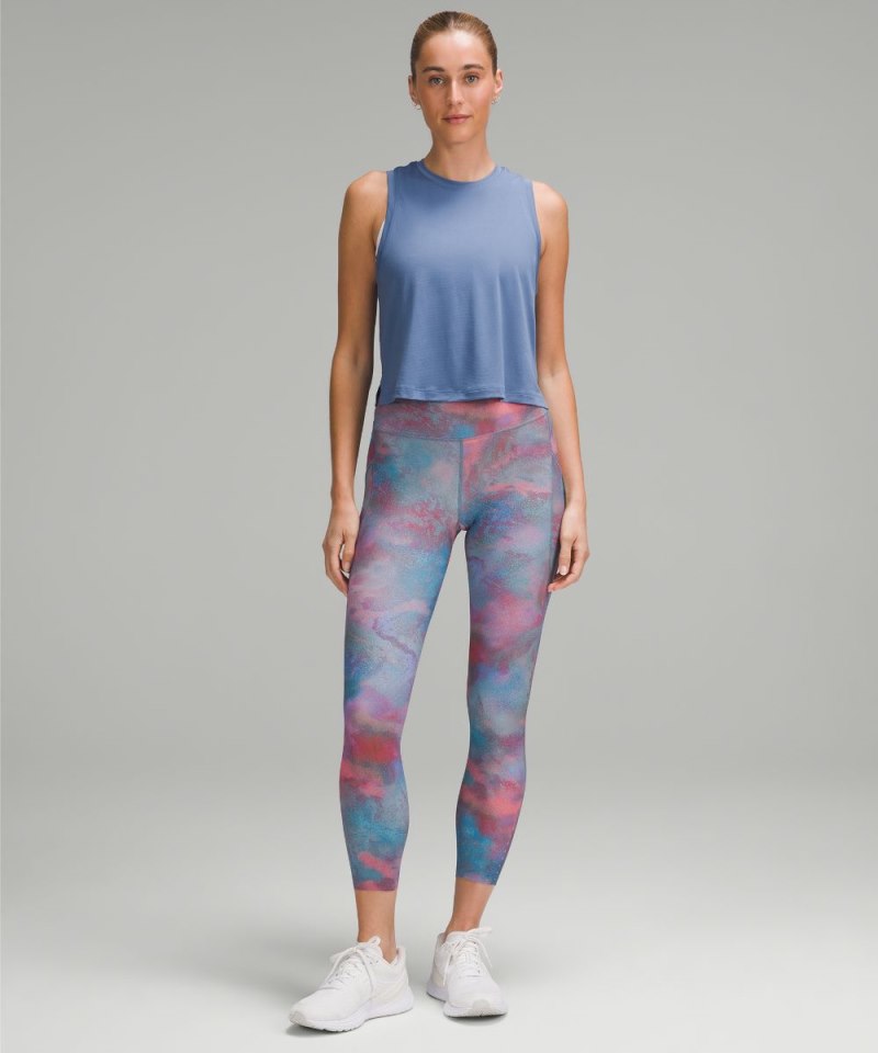 Lululemon Fast and Free High-Rise Tight 25” Pockets *Updated Hazy Afterglow Multi Online Outlet Sale