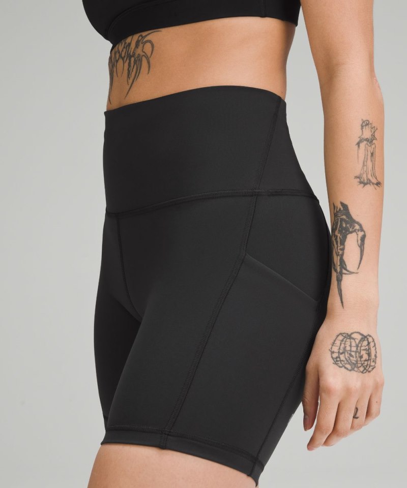 Lululemon Wunder Train High-Rise Short with Pockets 6" Black Online Outlet Sale