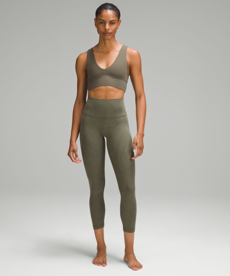 Lululemon lululemon Align™ High-Rise Crop 23" Scripted Yogo Army Green / Dark Olive Online Outlet Sale
