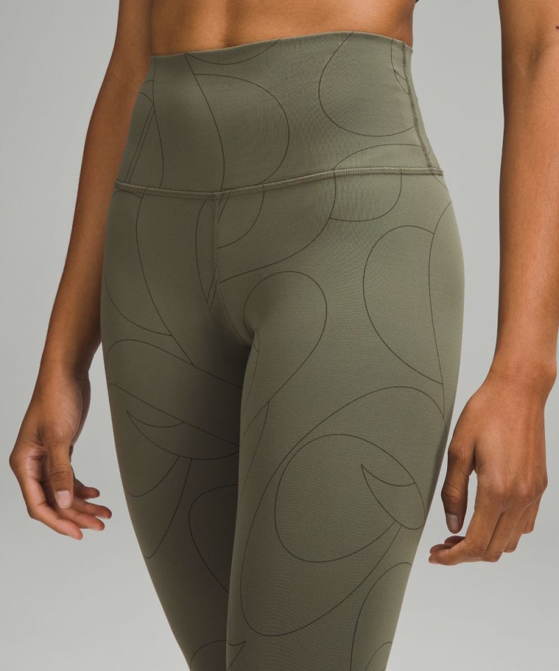 Lululemon lululemon Align™ High-Rise Crop 23" Scripted Yogo Army Green / Dark Olive Online Outlet Sale