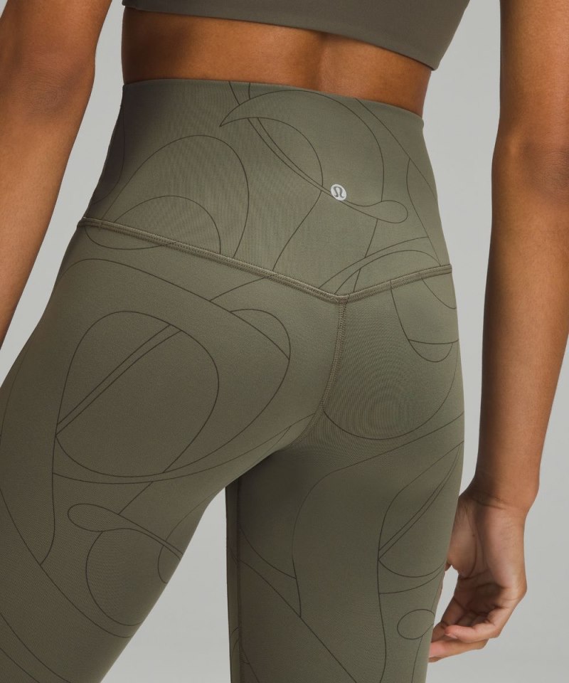 Lululemon lululemon Align™ High-Rise Crop 23" Scripted Yogo Army Green / Dark Olive Online Outlet Sale
