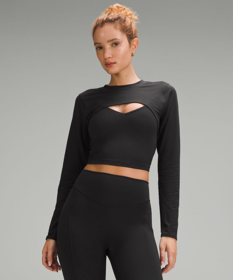 Lululemon Long-Sleeve Crewneck Shrug Black Online Outlet Sale
