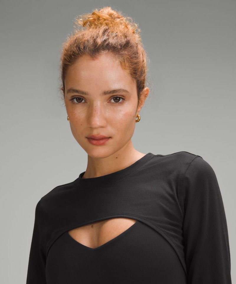 Lululemon Long-Sleeve Crewneck Shrug Black Online Outlet Sale