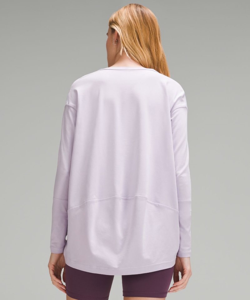 Lululemon Back In Action V-Neck Long-Sleeve Shirt Lilac Ether Online Outlet Sale