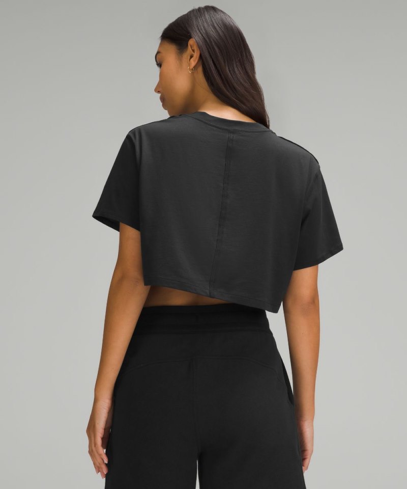 Lululemon All Yours Cropped T-Shirt Black Online Outlet Sale