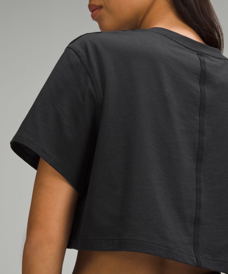 Lululemon All Yours Cropped T-Shirt Black Online Outlet Sale