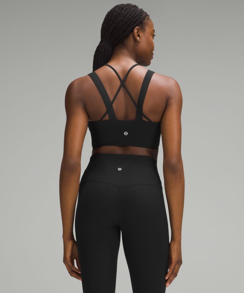 Lululemon Like a Cloud Longline Ribbed Bra *Light Support, D / DD Cups Black Online Outlet Sale