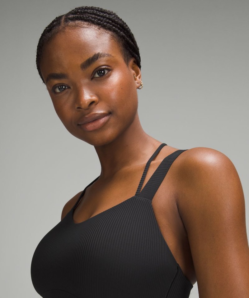 Lululemon Like a Cloud Longline Ribbed Bra *Light Support, D / DD Cups Black Online Outlet Sale