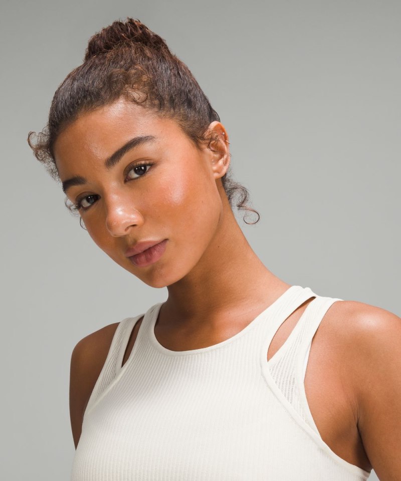 Lululemon Cut-Out Knit Tank Top Bone / Bone Online Outlet Sale