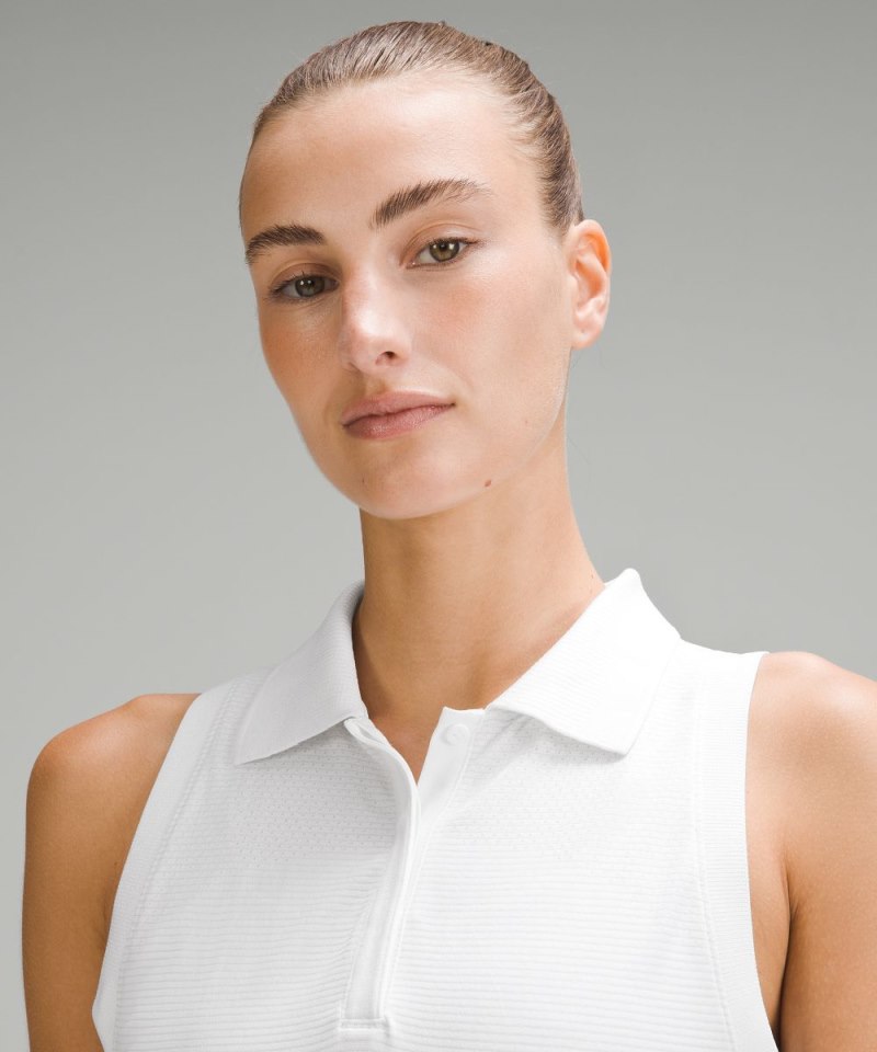 Lululemon Swiftly Tech Sleeveless Polo Shirt White / White Online Outlet Sale