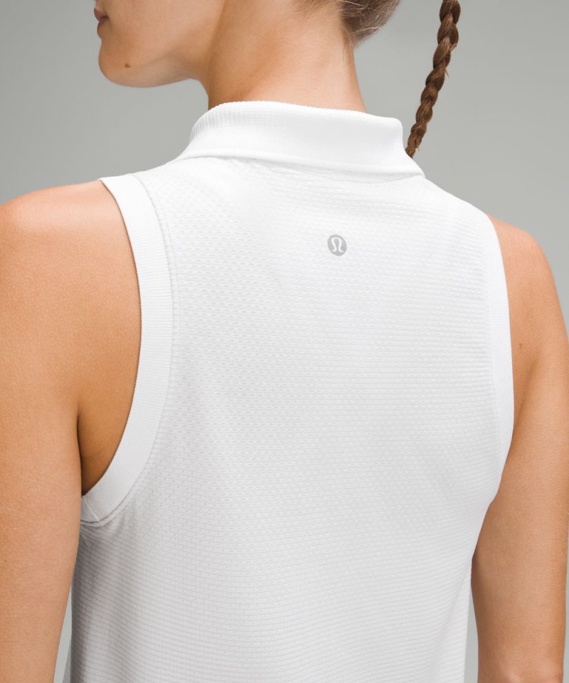 Lululemon Swiftly Tech Sleeveless Polo Shirt White / White Online Outlet Sale
