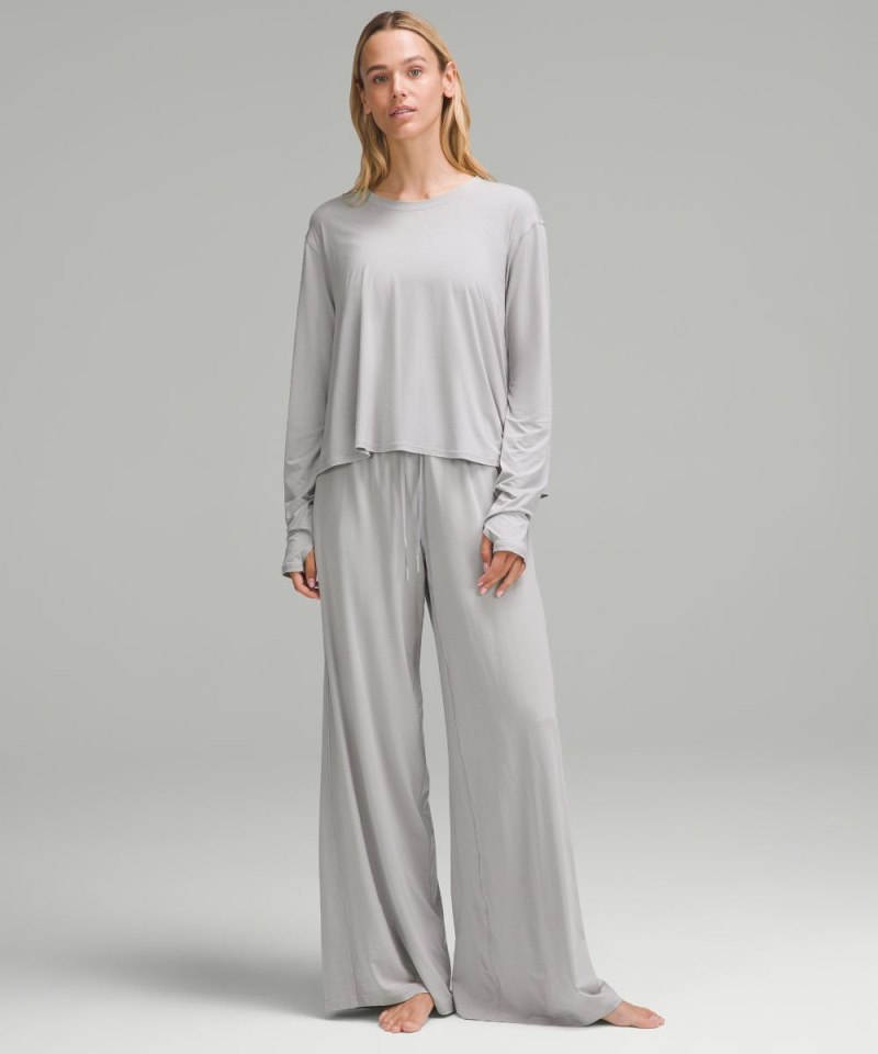 Lululemon Modal High-Rise Wide-Leg Lounge Pant Silver Drop Online Outlet Sale