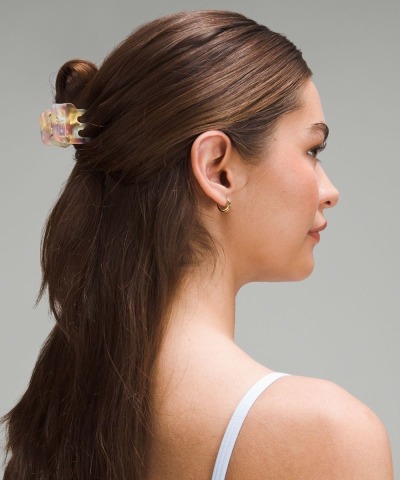 Lululemon Criss-Cross Claw Clip *Small Melon Sorbet / Finch Yellow Online Outlet Sale