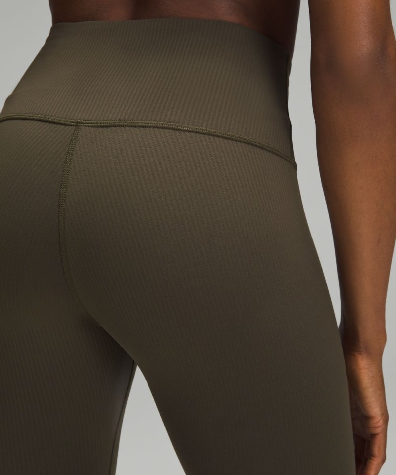 Lululemon Wunder Train High-Rise Ribbed Tight 25" Dark Olive Online Outlet Sale